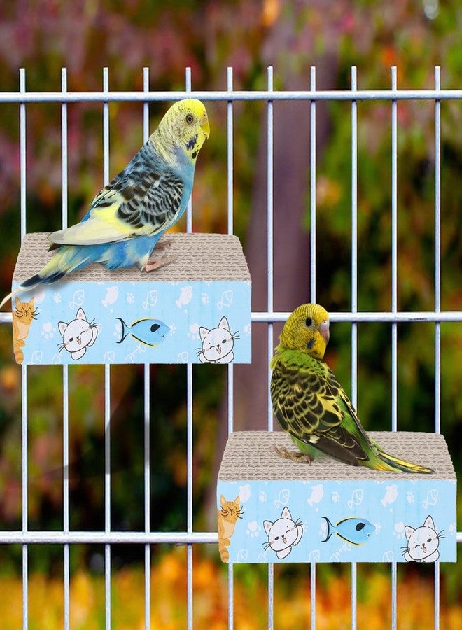 ElevateTech 2 PCS Bird Chew Toy Parrot Cage Perch Cardboard Platform Bird Paw Grinding Stand for Cage Birds Resting Platform Stand Parrot Playground Exercise Toys ParakeetsCage Accessories - Image 5